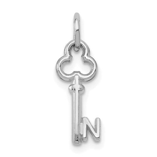14k-white-gold-key-letter-n-initial-charm-SolomonJeweler-Wichita-KS-CustomJewelry