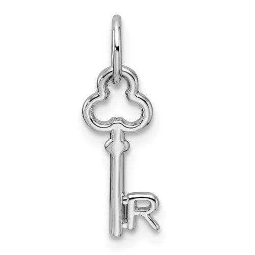 14k-white-gold-key-letter-r-initial-charm-SolomonJeweler-Wichita-KS-CustomJewelry