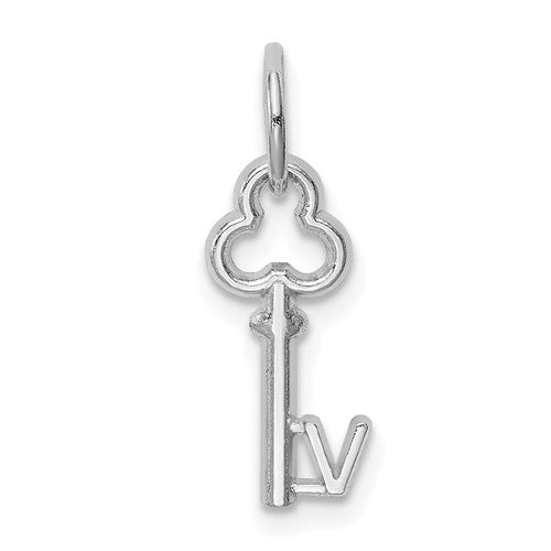14k-white-gold-key-letter-v-initial-charm-SolomonJeweler-Wichita-KS-CustomJewelry