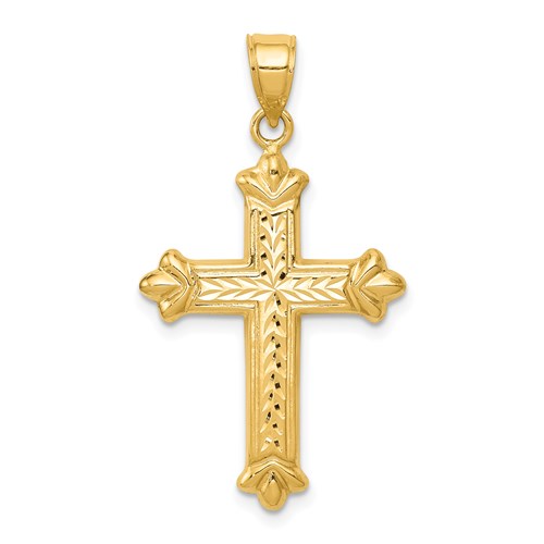 14k-reversible-diamond-cut-cross-pendant-SolomonJeweler-Wichita-KS-CustomJewelry