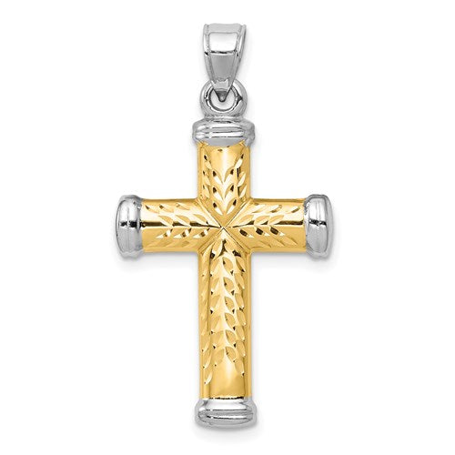 14k-two-tone-w-rhodium-reversible-cross-SolomonJeweler-Wichita-KS-CustomJewelry