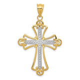 14k-w-rhodium-budded-cross-pendant-SolomonJeweler-Wichita-KS-CustomJewelry