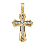 14k-two-tone-solid-cross-pendant-SolomonJeweler-Wichita-KS-CustomJewelry