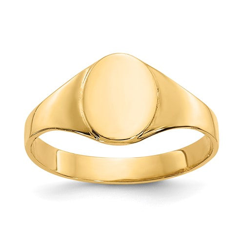 14k-high-polished-oval-closed-back-baby-signet-ring-SolomonJeweler-Wichita-KS-CustomJewelry