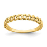 14k gold chain link band ring with intricate design, crafted by Solomon Jewelers, showcasing a stylish and elegant jewelry piece.