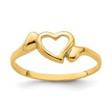 14k gold open heart with swirl design ring, elegant jewelry piece from Solomon Jewelers, featuring delicate heart and swirl details.