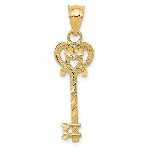 14k-diamond-cut-key-pendant-SolomonJeweler-Wichita-KS-CustomJewelry