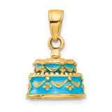 14k-3-d-aqua-blue-enameled-happy-birthday-cake-pendant-SolomonJeweler-Wichita-KS-CustomJewelry