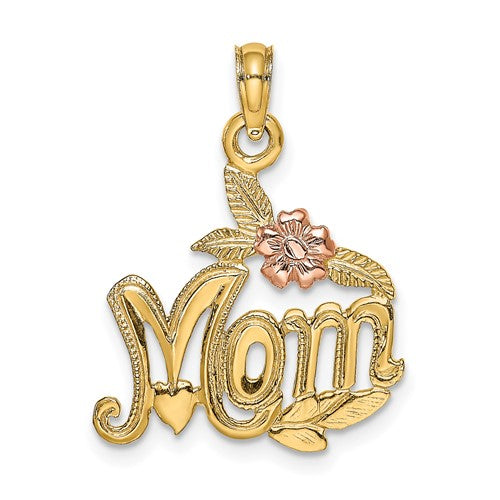 14k-two-tone-polished-mom-and-flower-pendant-SolomonJeweler-Wichita-KS-CustomJewelry