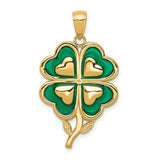 14k-4-leaf-clover-pendant-with-enameled-tips-pendant-SolomonJeweler-Wichita-KS-CustomJewelry