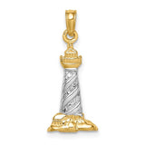 14kw-rhodium-3d-st-augustine-lighthouse-pendant-SolomonJeweler-Wichita-KS-CustomJewelry