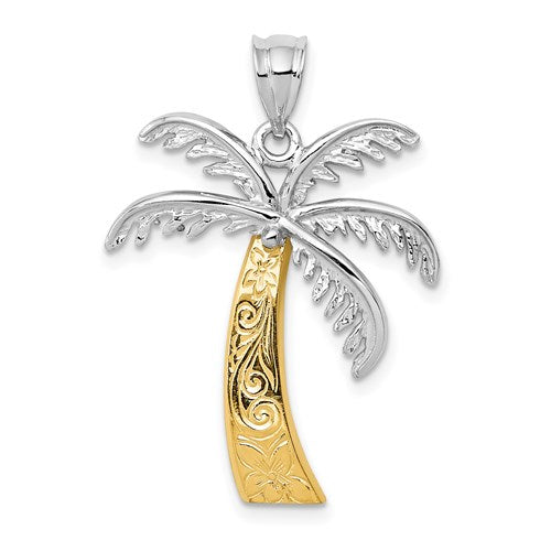 14k-two-tone-palm-tree-pendant-SolomonJeweler-Wichita-KS-CustomJewelry
