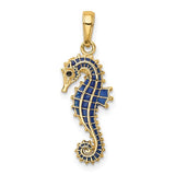 14k-3-d-blue-enameled-seahorse-pendant-SolomonJeweler-Wichita-KS-CustomJewelry