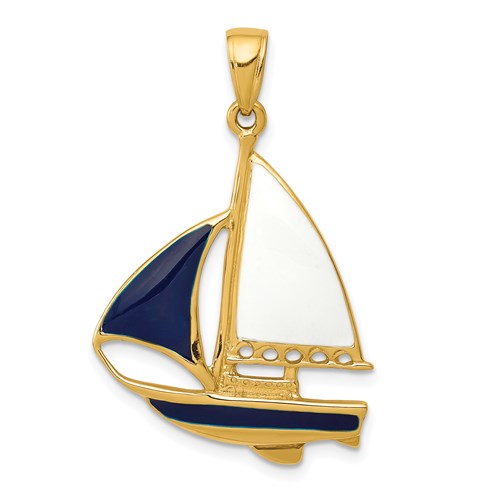 14k-2-d-blue-and-white-enameled-sailboat-pendant-SolomonJeweler-Wichita-KS-CustomJewelry