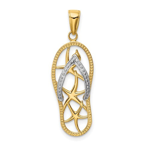 14k-two-tone-starfish-flip-flop-pendant-SolomonJeweler-Wichita-KS-CustomJewelry