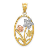 14k-two-tone-w-white-rhodium-diamond-cut-oval-floral-pendant-SolomonJeweler-Wichita-KS-CustomJewelry