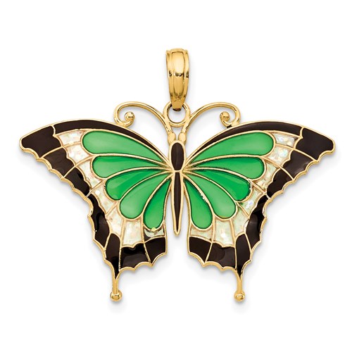 14k-green-enameled-butterly-pendant-SolomonJeweler-Wichita-KS-CustomJewelry