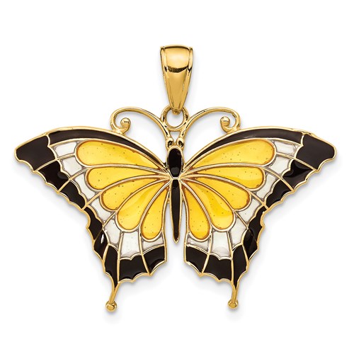 14k-yellow-enameled-butterfly-pendant-SolomonJeweler-Wichita-KS-CustomJewelry