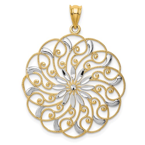 14k-and-rhodium-diamond-cut-fancy-swirl-pendant-SolomonJeweler-Wichita-KS-CustomJewelry