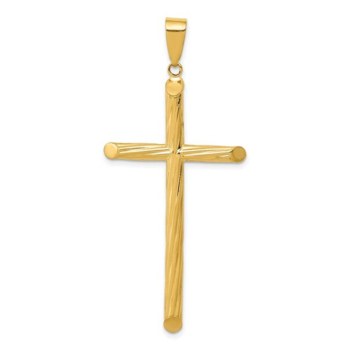 14k-fancy-textured-cross-pendant-SolomonJeweler-Wichita-KS-CustomJewelry