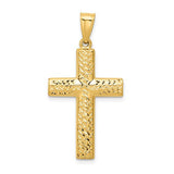 14k-reversible-textured-polished-cross-pendant-SolomonJeweler-Wichita-KS-CustomJewelry
