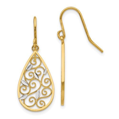 14k-white-rhodium-diamond-cut-filigree-teardrop-wire-earrings-SolomonJeweler-Wichita-KS-CustomJewelry