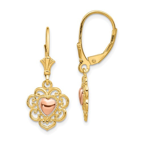 14k-two-tone-heart-with-lace-trim-leverback-earrings-SolomonJeweler-Wichita-KS-CustomJewelry