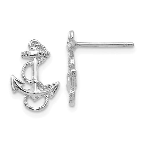 14k-white-gold-anchor-with-rope-trim-post-earrings-SolomonJeweler-Wichita-KS-CustomJewelry