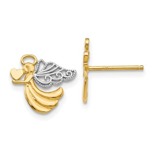14k-w-rhodium-angel-with-heart-post-earrings-SolomonJeweler-Wichita-KS-CustomJewelry