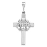 14k-white-gold-claddagh-cross-pendant-SolomonJeweler-Wichita-KS-CustomJewelry