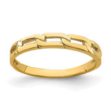 14K gold five chain link band ring from Solomon Jewelers, showcasing a sleek and polished jewelry ring design.
