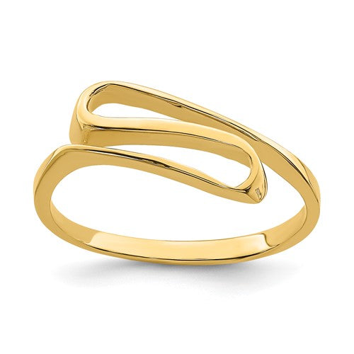 14K gold swirl ring from Solomon Jewelers, showcasing a smooth, elegant design with intricate swirling patterns.
