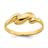 14K gold curl-top dome ring, elegant jewelry piece with smooth finish and rounded design, crafted by Solomon Jewelers.