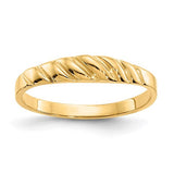 14K polished gold Valley Dome ring from Solomon Jewelers, showcasing a smooth, rounded design and shiny finish.