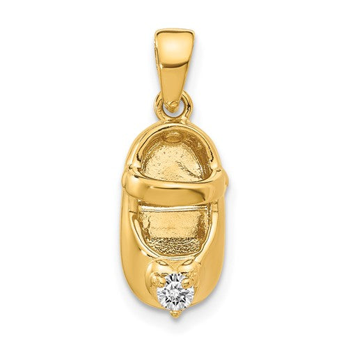 14k-3-d-april-synthetic-stone-engraveable-baby-shoe-charm-SolomonJeweler-Wichita-KS-CustomJewelry