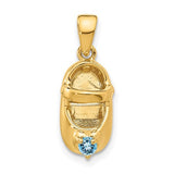 14k-3-d-december-synthetic-stone-engraveable-baby-shoe-charm-SolomonJeweler-Wichita-KS-CustomJewelry