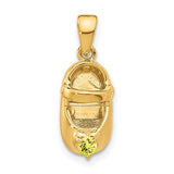 14k-3-d-november-synthetic-stone-engraveable-baby-shoe-charm-SolomonJeweler-Wichita-KS-CustomJewelry