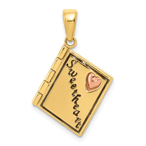 14k-two-tone-3d-enameled-moveable-sweetheart-book-charm-SolomonJeweler-Wichita-KS-CustomJewelry