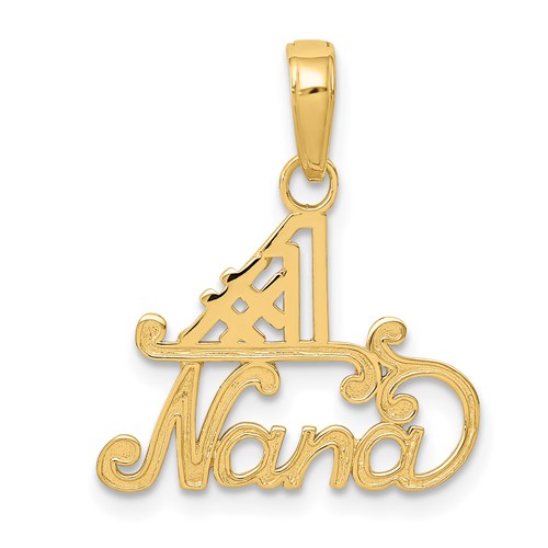 14k gold Nana charm pendant from Solomon Jewelers, featuring a detailed design in the Gold Pendants & Charms collection.