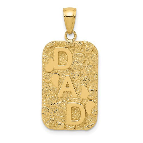14k-dad-gold-nugget-dog-tag-pendant-SolomonJeweler-Wichita-KS-CustomJewelry