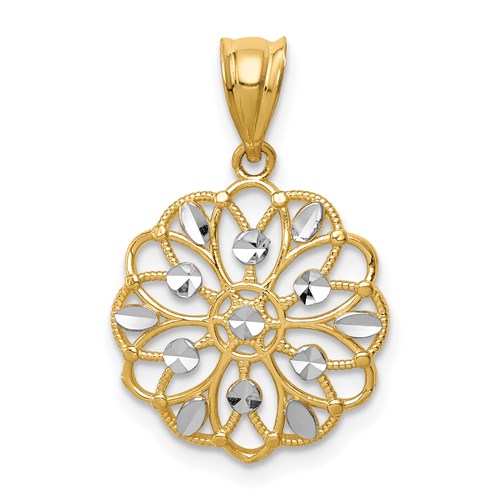 14k-w-rhodium-diamond-cut-round-pendant-SolomonJeweler-Wichita-KS-CustomJewelry