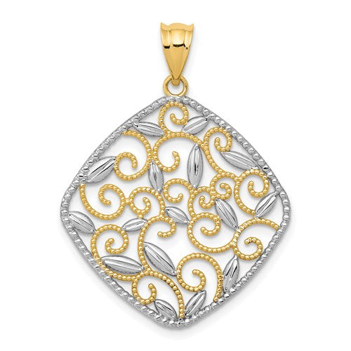 14k-w-rhodium-diamond-cut-filigree-swirl-pendant-SolomonJeweler-Wichita-KS-CustomJewelry