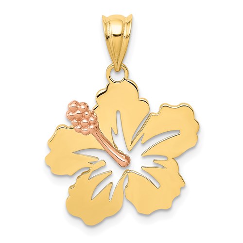 14k-yellow-and-rose-gold-hibiscus-flower-pendant-SolomonJeweler-Wichita-KS-CustomJewelry