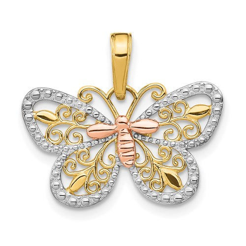 14k-two-tone-w-white-rhodium-diamond-cut-butterfly-pendant-SolomonJeweler-Wichita-KS-CustomJewelry