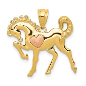 14k-yellow-and-rose-gold-horse-w-heart-charm-SolomonJeweler-Wichita-KS-CustomJewelry