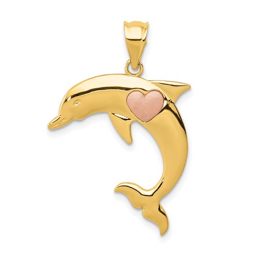 14k-two-tone-dolphin-w-heart-pendant-SolomonJeweler-Wichita-KS-CustomJewelry