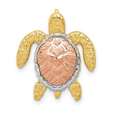 14k-two-tone-w-white-rhodium-turtle-pendant-slide-SolomonJeweler-Wichita-KS-CustomJewelry