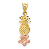 14k-yellow-and-rose-gold-pineapple-w-plumeria-pendant-SolomonJeweler-Wichita-KS-CustomJewelry