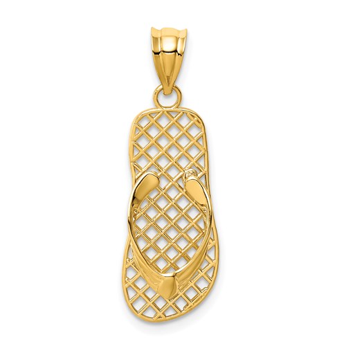 14k-mesh-flip-flop-pendant-SolomonJeweler-Wichita-KS-CustomJewelry