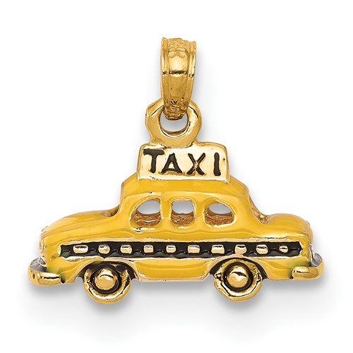 14k-3d-enameled-taxi-pendant-SolomonJeweler-Wichita-KS-CustomJewelry